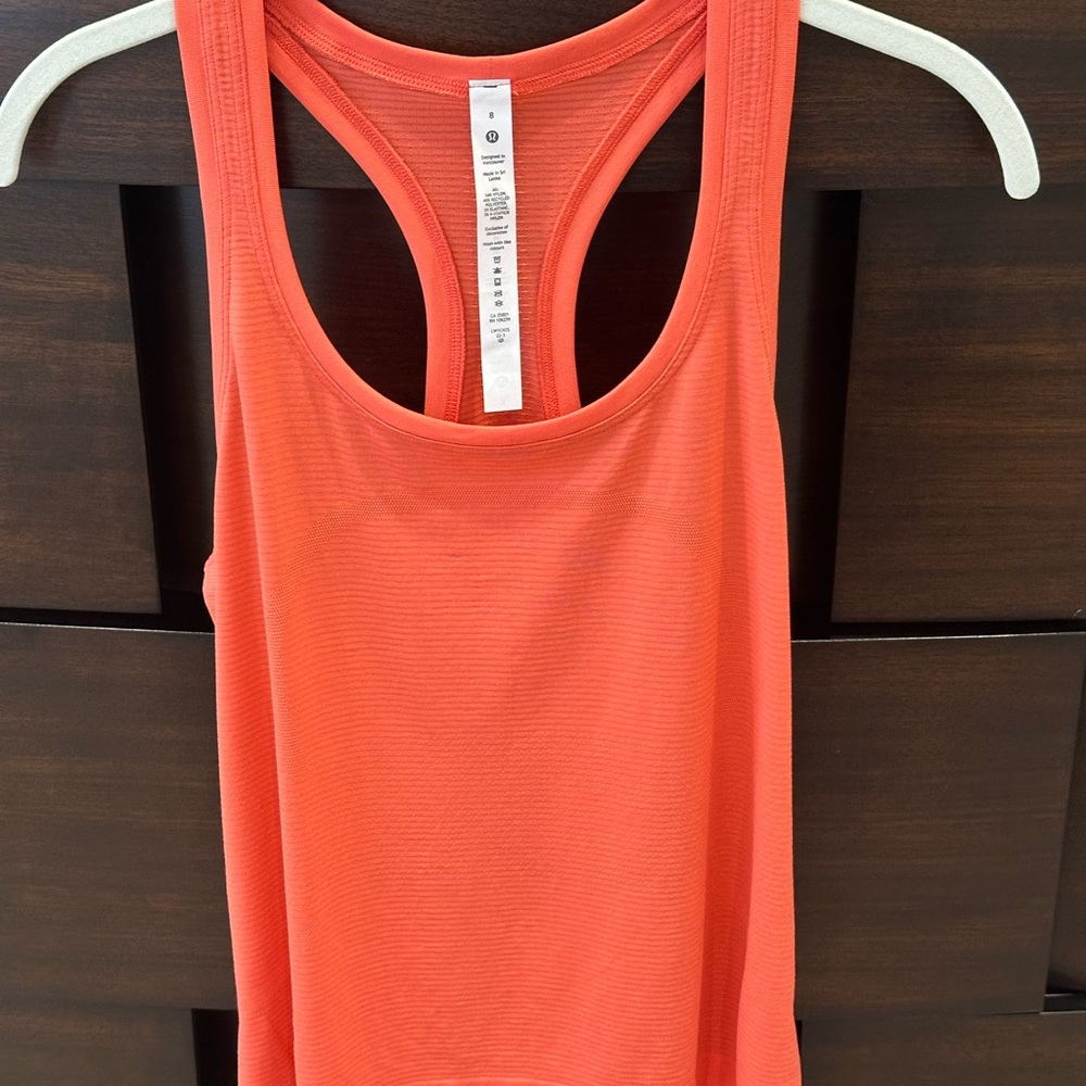 lululemon Swiftly Tech Racerback Tank Top 2.0 Waist Length | 8 | Coral